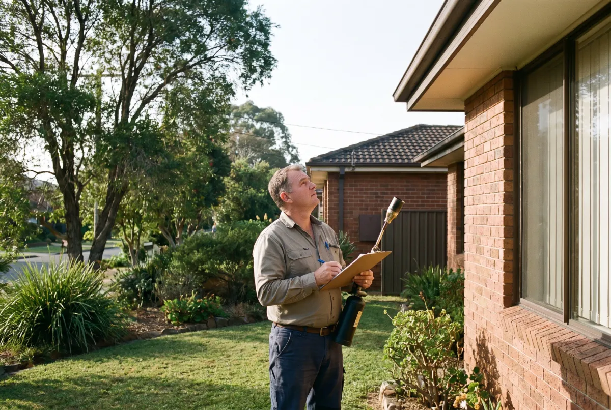Pre-purchase property inspection of a home exterior